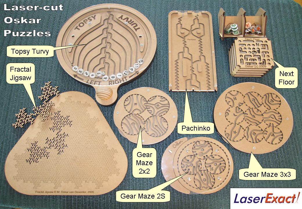 Laser-cut Oskar Puzzles by LaserExact!